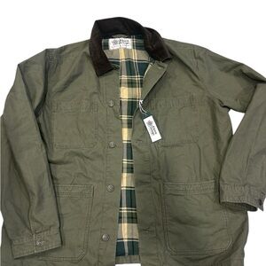 Alpine Design Olive Field Jacket with Dark Brown Corduroy Collar xl